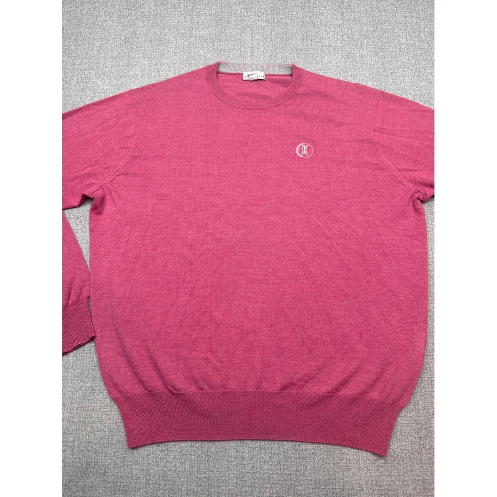 Peter Millar Crown Soft Merino Wool Silk Crewneck Sweater Mens Large Pink Knit